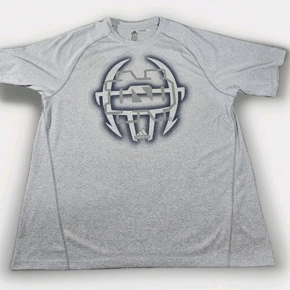 Adidas Climalite Notre Dame Shirt Mens XL Gray Graphic Performance Training